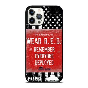 Red Fridays Military Support Remember Everyone Deployed Flag iPhone Case
